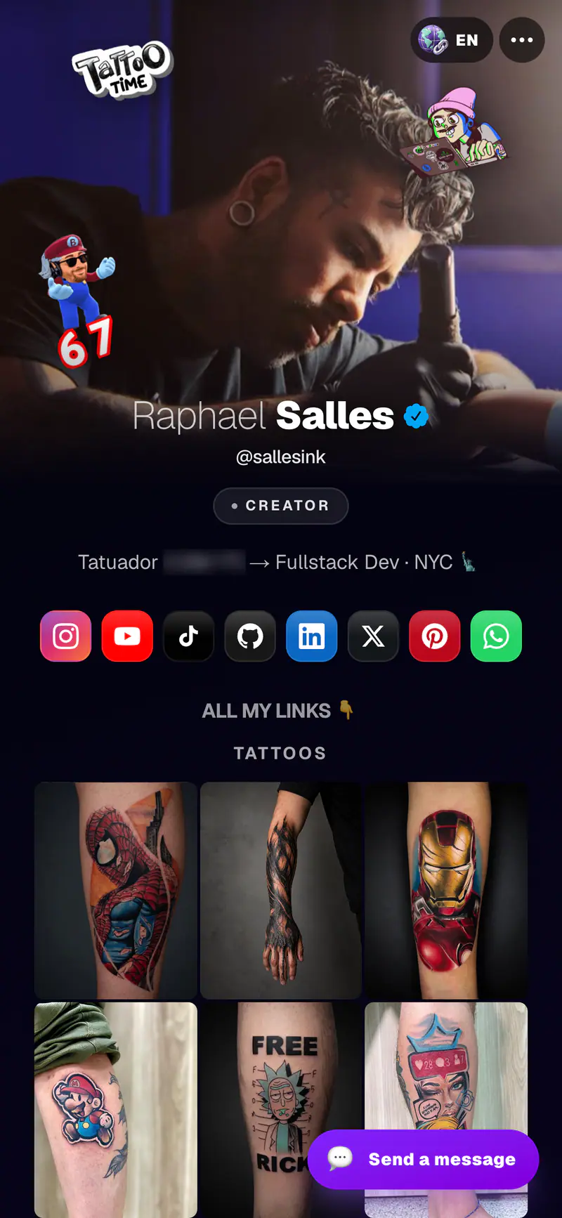 Raphael Salles's real Linkbuk profile viewed on mobile
